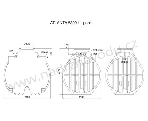 Plastová jímka ATLANTIS 5300 L - Image 4