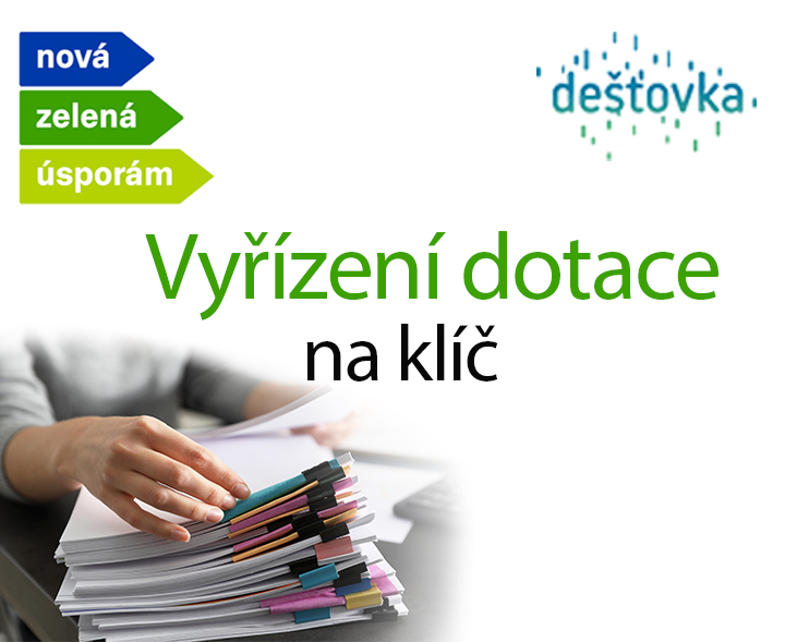 Vyřídíme a podáme žádost na dotaci dešťovka na klíč