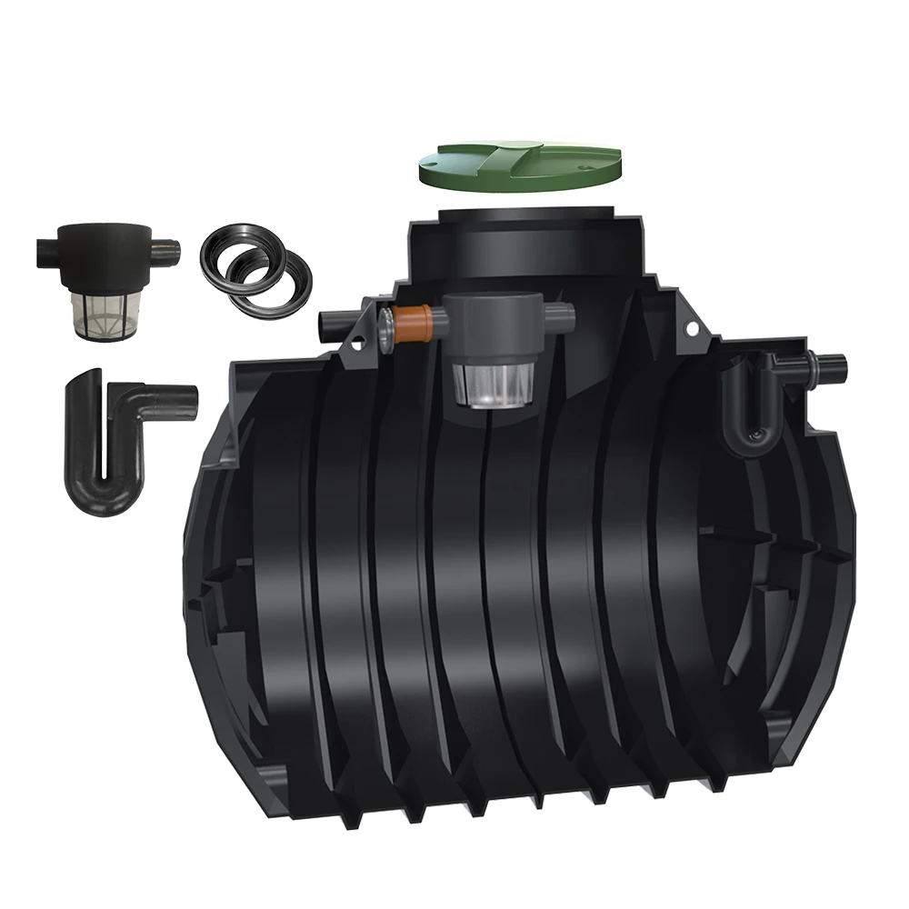 Retenční nádrž na dešťovou vodu Atlantis 4000 l s filtrem a sifonem – plastová samonosná nádrž GeraTec